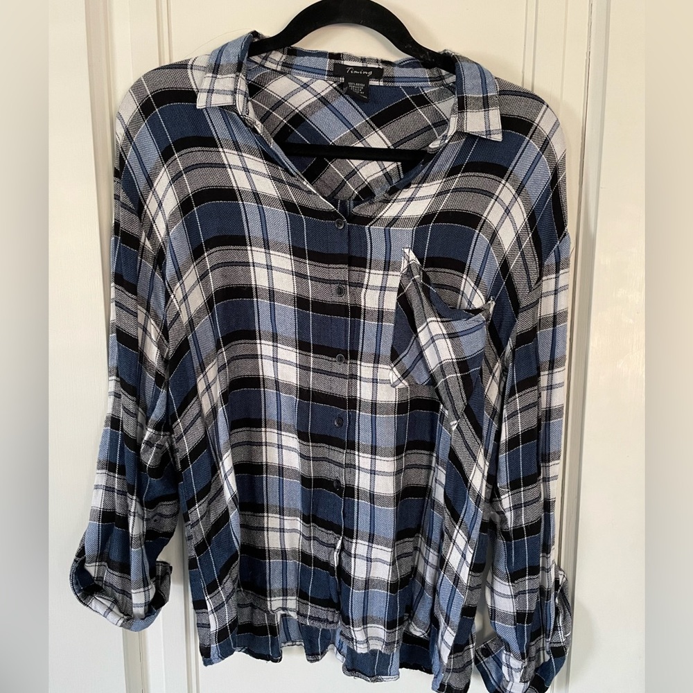 Blue/black flannel size medium